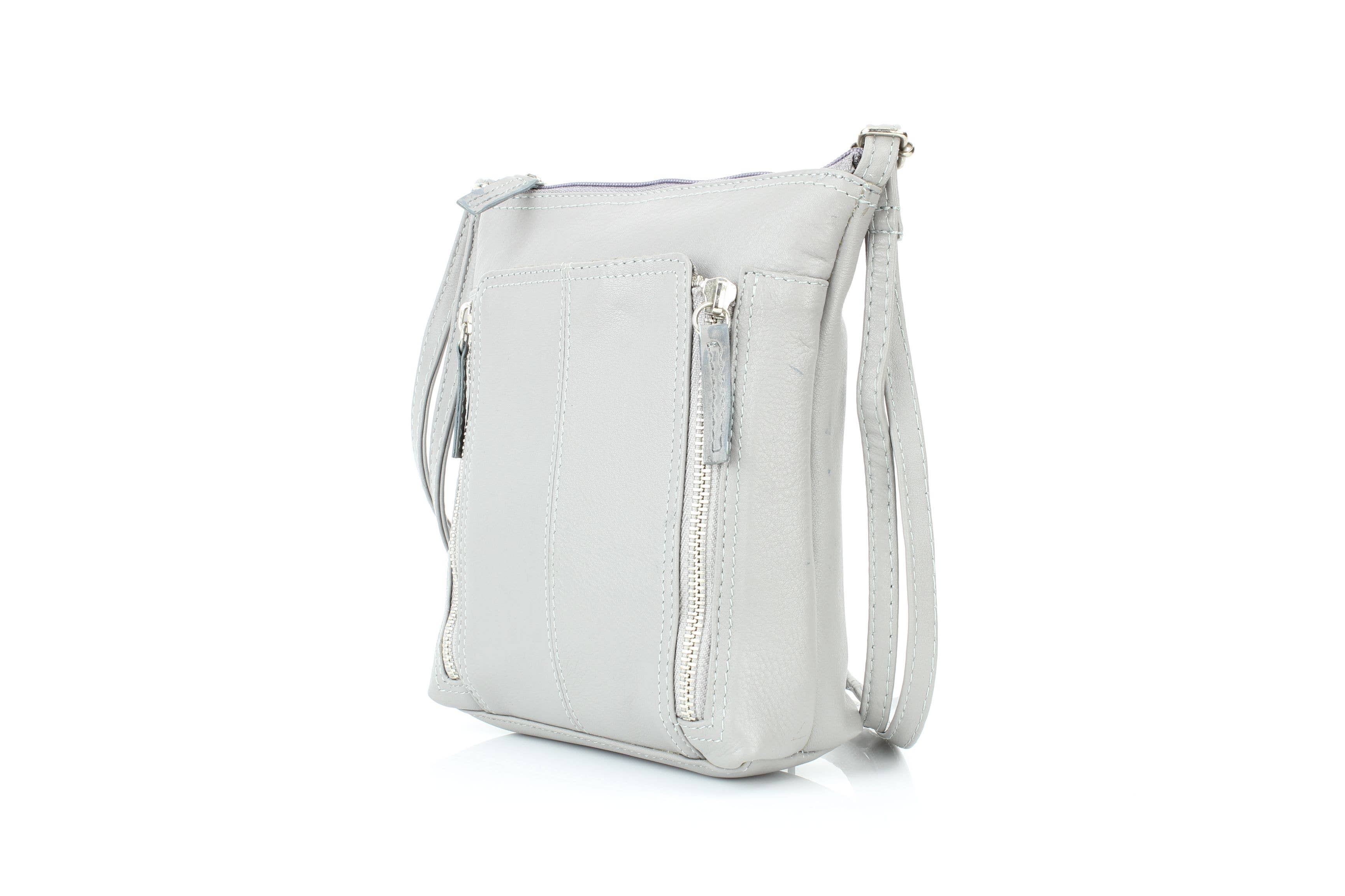 Leather Impressions Inc – wholesale Axelväska - Dam – Anchorage Slim Läder Crossbody | Dubbel Dragkedjedetalj RB 1567