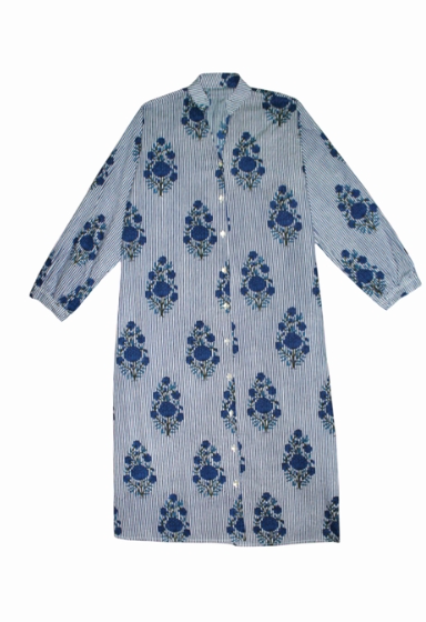Curiosity Lab - Wholesale Dress - Women's - Night Dress Straight cut long sleeve Indian cotton33