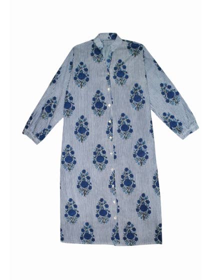 Curiosity Lab - Wholesale Dress - Women's - Night Dress Straight cut long sleeve Indian cotton33