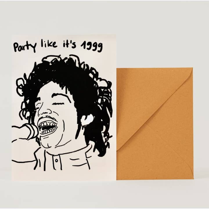 Happy Birthday Prince folding card for wholesale by superjujupress