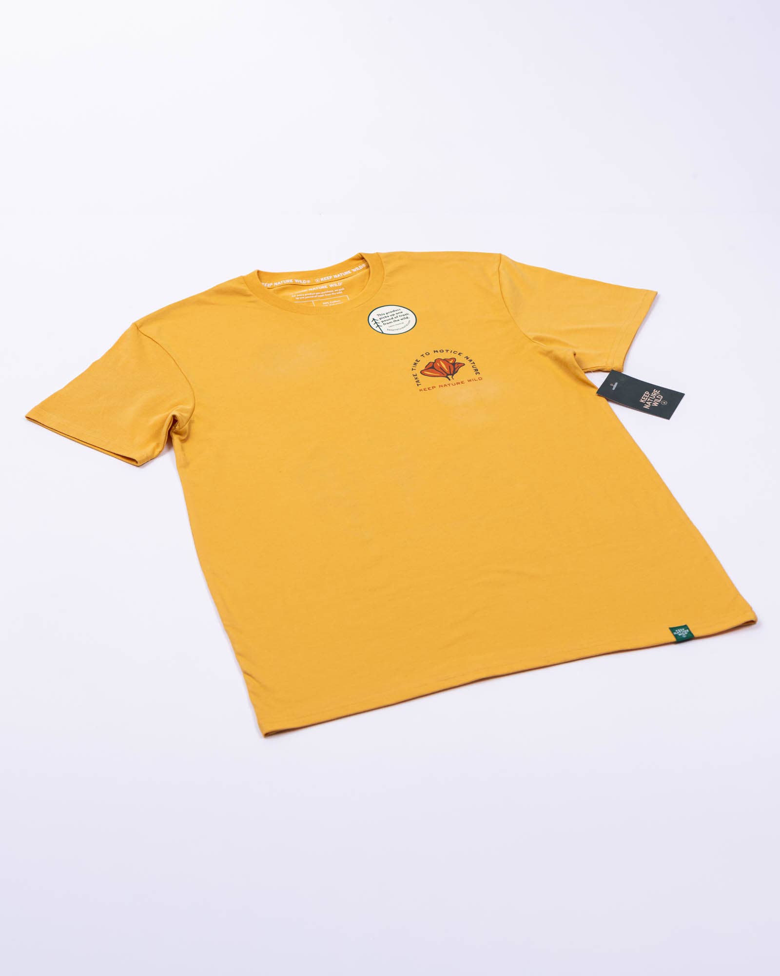 Keep Nature Wild - Wholesale Screen Printed T-Shirt - Unisex - Nature Study Wildflowers Unisex Tee | Mustard6