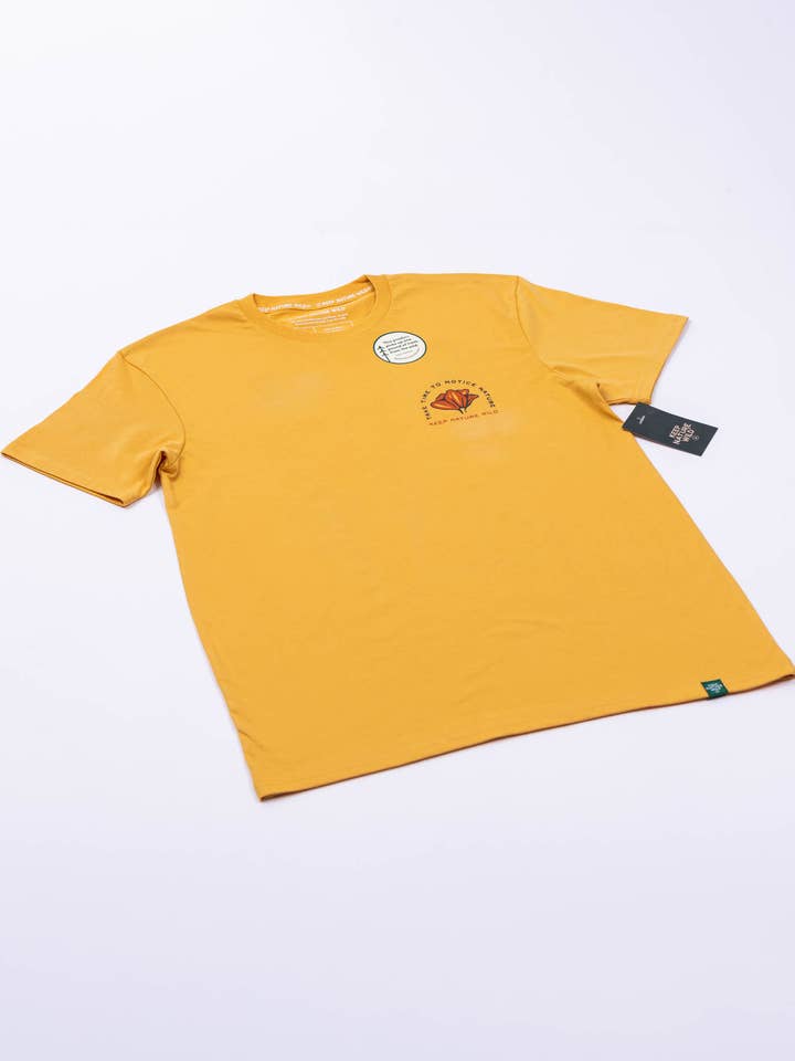 Keep Nature Wild - Wholesale Screen Printed T-Shirt - Unisex - Nature Study Wildflowers Unisex Tee | Mustard6