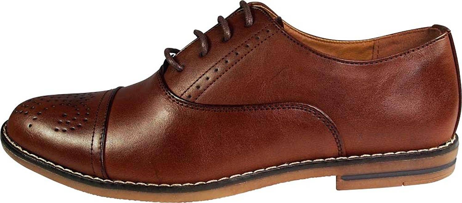 Eastern Off Price - Wholesale Oxford Shoes - Men's - Via Farinella - Mens Genuine Leather Insole Cap Toe Lace Up6