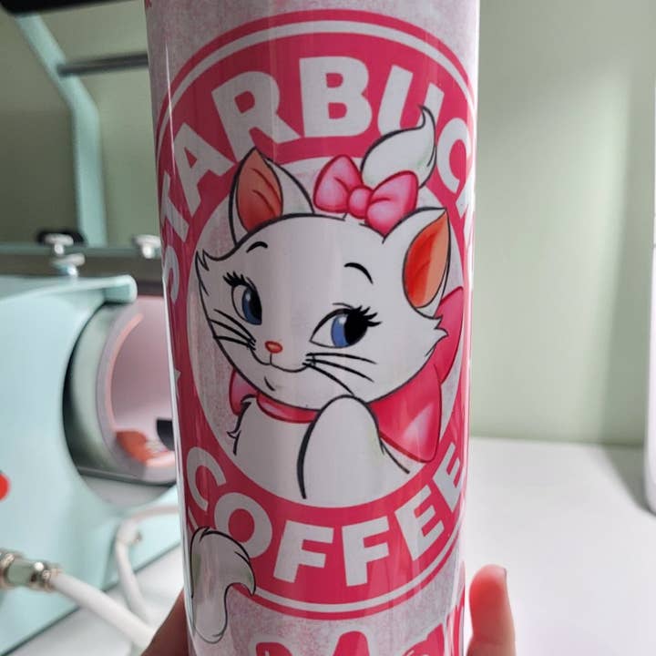 Pink Kitty Stainless steel Tumbler for wholesale by Lily's Craftory
