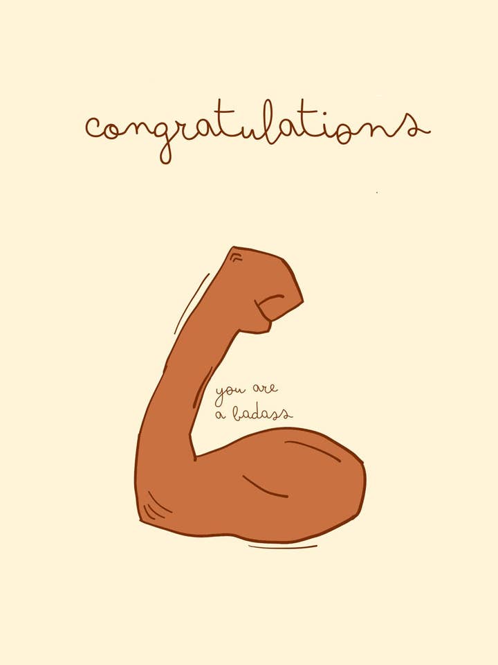 Congratulations You are a Badass Card for wholesale by Good Life Art Press