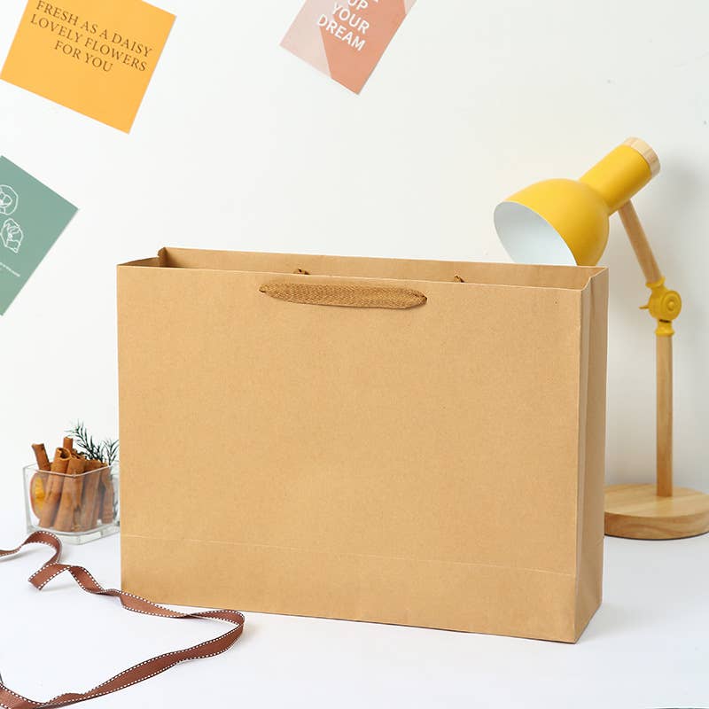 ByHome - Wholesale Gift Bag - Horizontal Brown Thick Kraft Paper Gift Bag w/ free tissue2