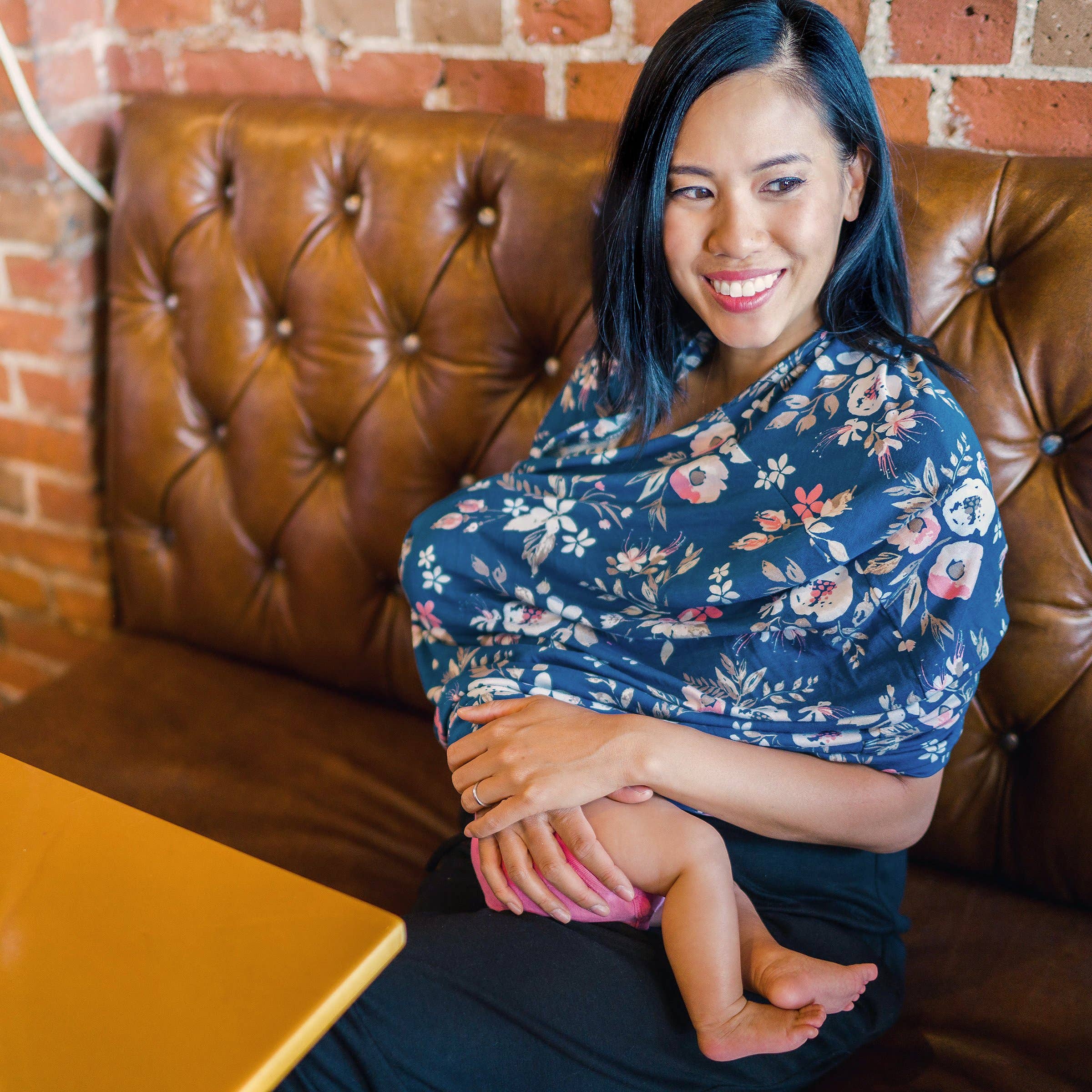 Bebe au Lait - Wholesale Nursing Cover - Maternity - Midnight Floral 5-in-1 Multi-Use Cover8