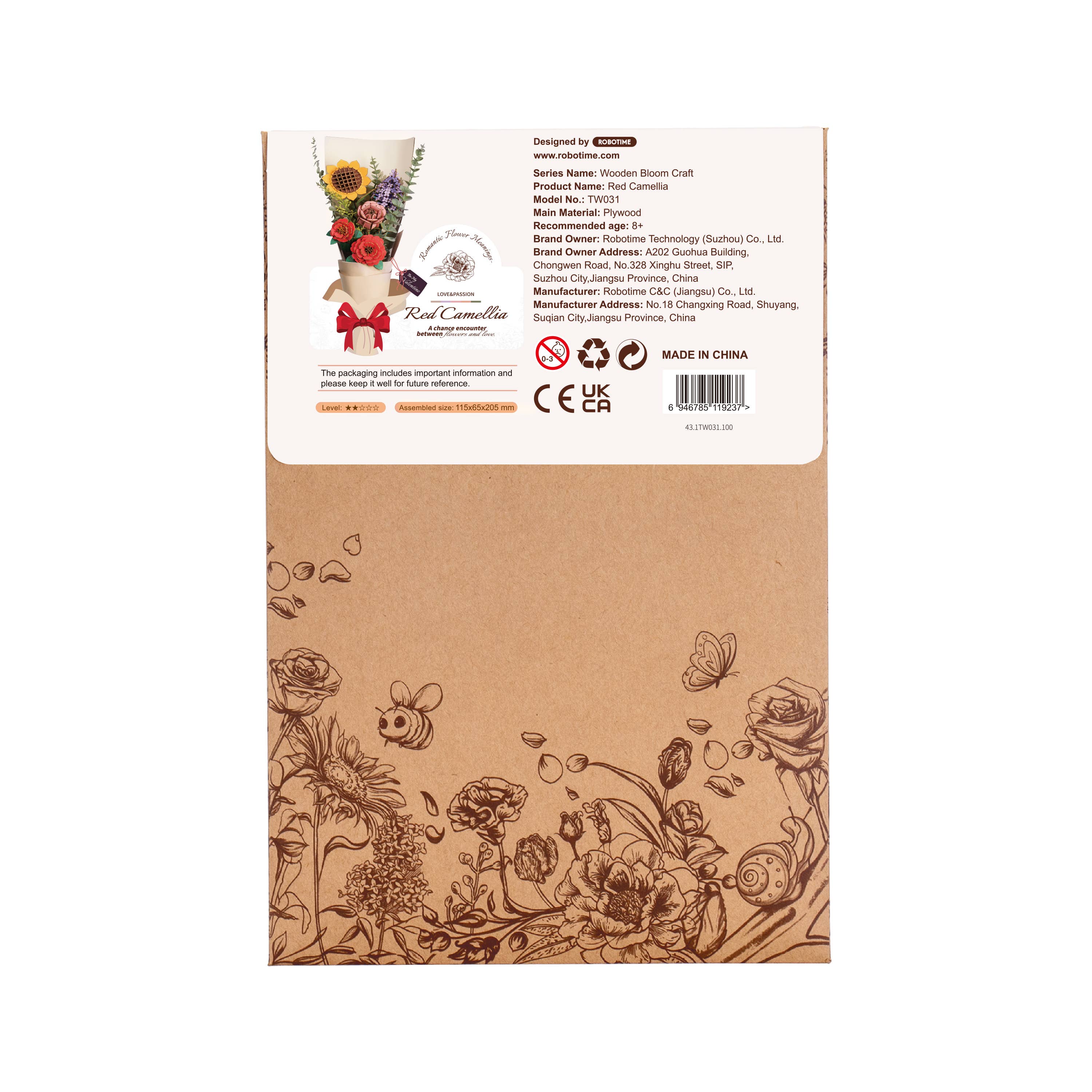 Robotime – Großhandel Bastelset – TW031 Rote Kamelie Robotime Rowood 3D-Puzz aus Holz zum Selbermachen3