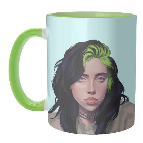 ART WOW – Caneca por atacado – Canecas 'Retrato de Billie Eilish'6