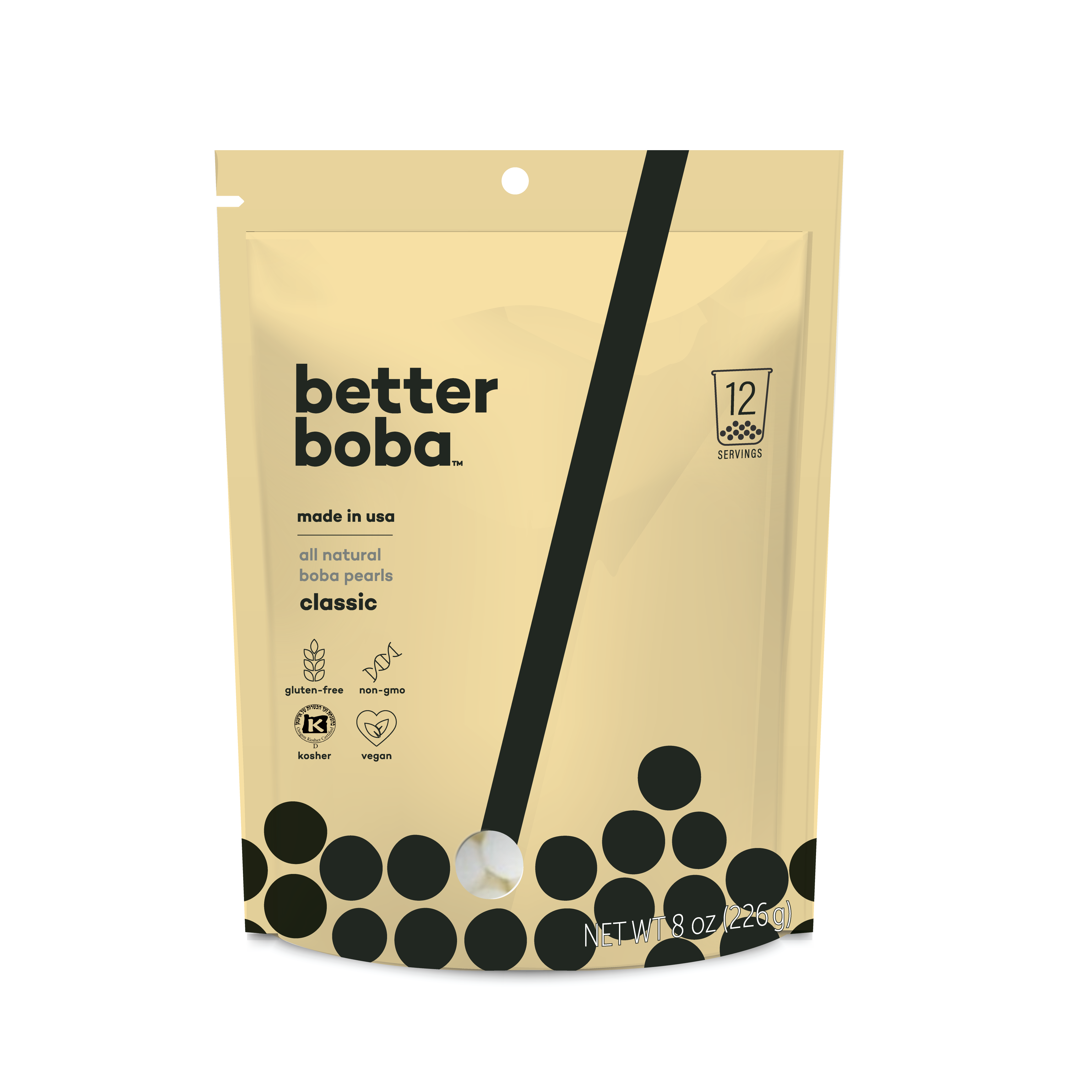 Better Boba - Wholesale DIY Drink Kit - Classic All-Natural Tapioca Boba Pearls - 8oz Bag6