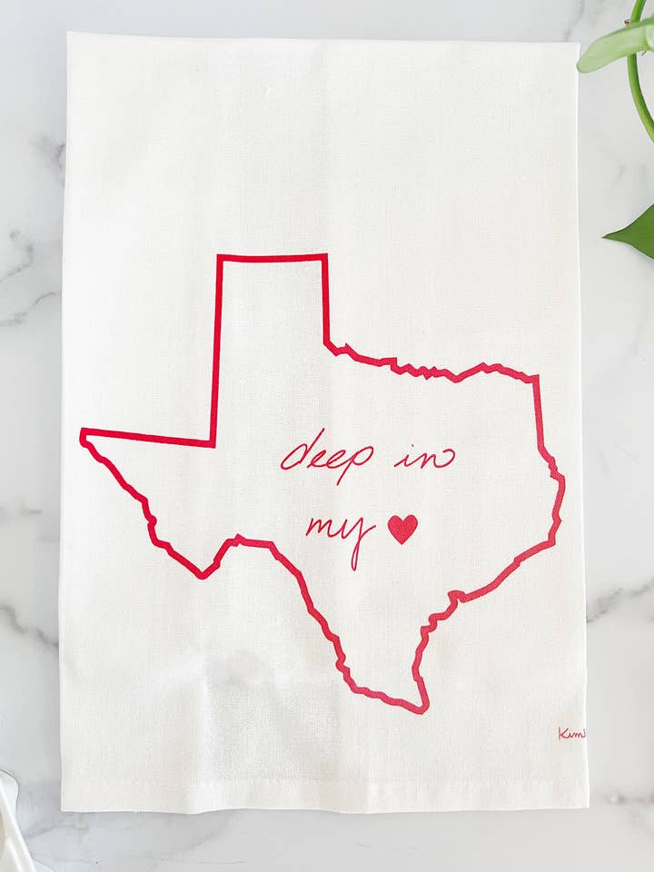 Pano de Cozinha de Algodão "Deep In My Heart" | Coleção Texas por atacado de Kimball Prints