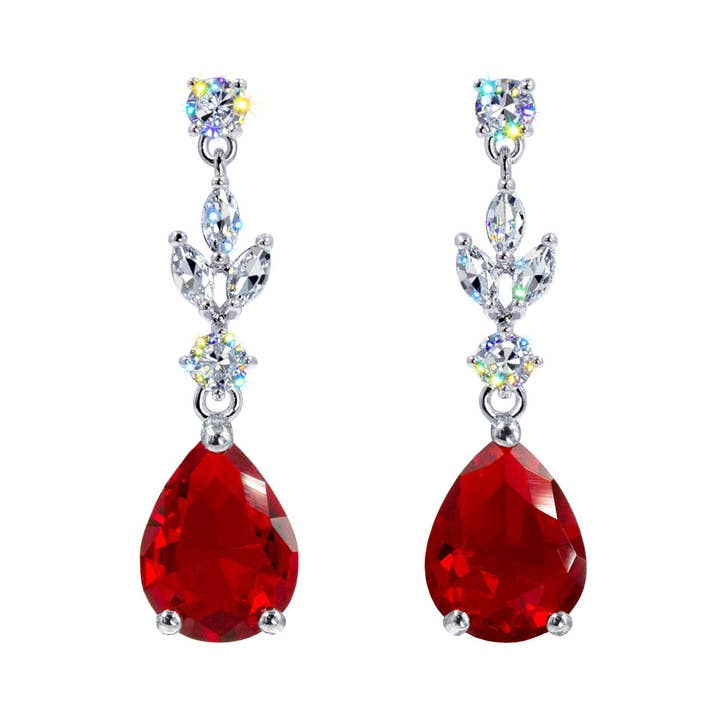 Bridal Store Jewelry - Wholesale Dangle Earrings - #17462 - Elegant Teardrop Cascade CZ Chandelier Earrings