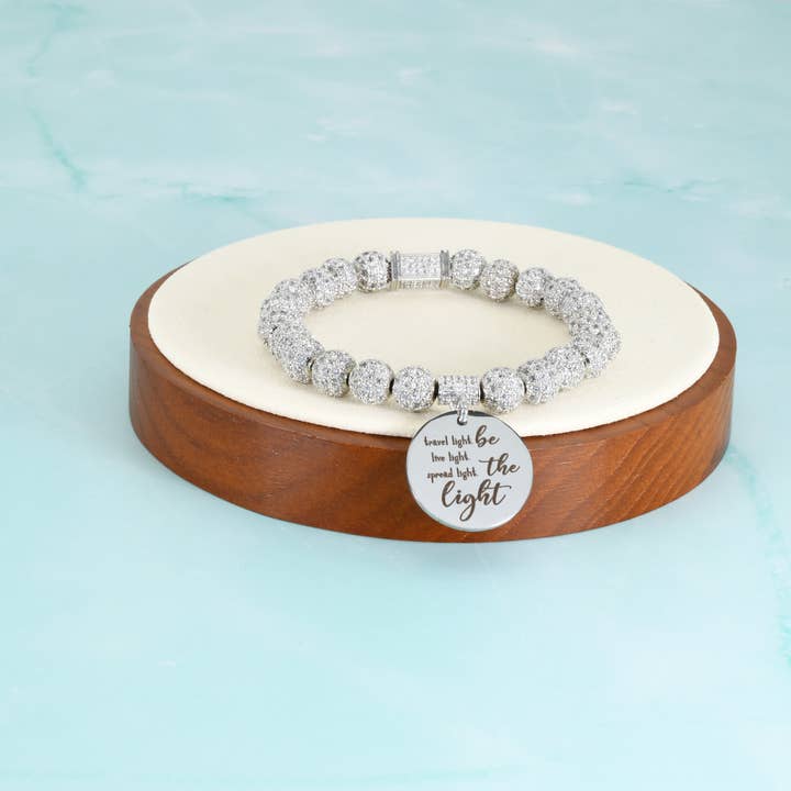 Iced Out Inspirational Stretch Bracelet for wholesale by Pink Box