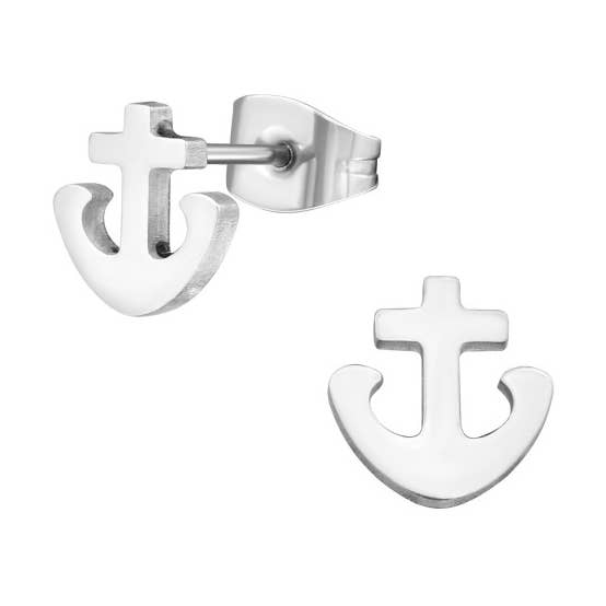 Stud Øreringe anker fed rustfrit stål for engroshandel hos Janusch