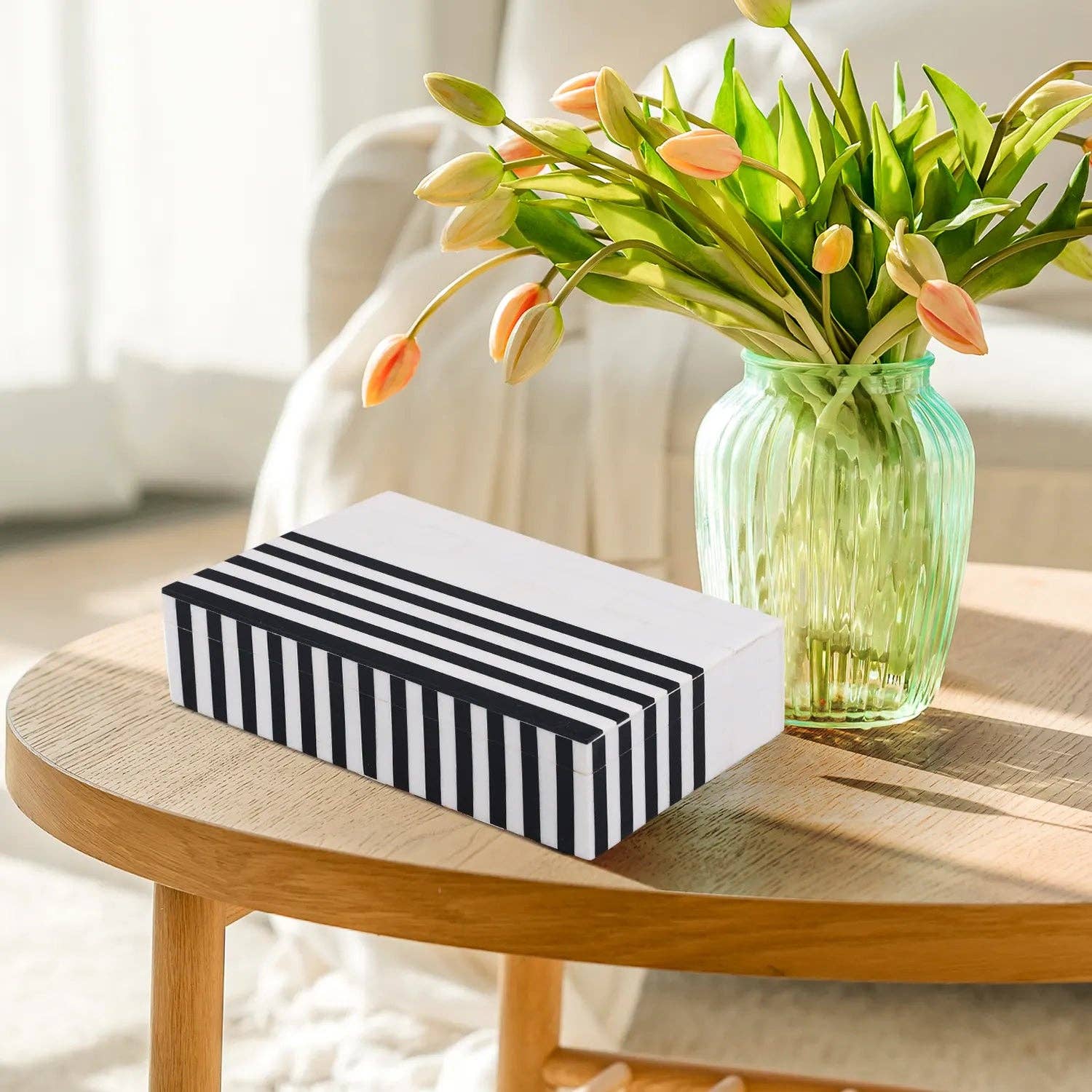 Handicrafts Home - Vente Boîtes décoratives - Boîte décorative Mono Plomb Blanc & Noir Disponible en 7 tailles19