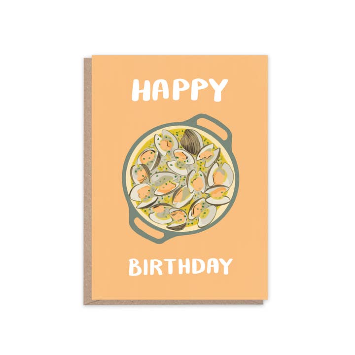 Clams Birthday Card | Seafood Illustration Greetings Card for wholesale by Places & Spaces Art Co.