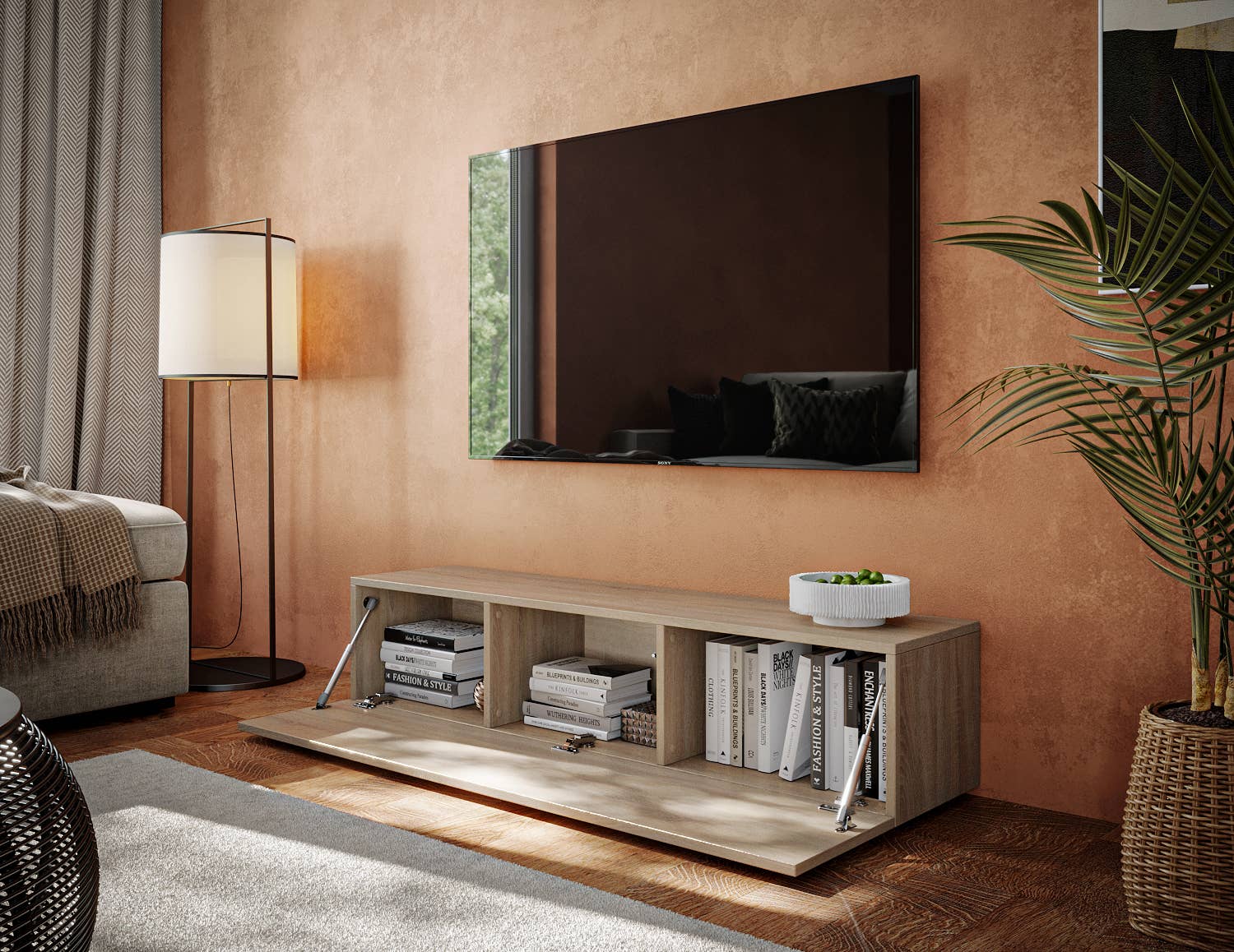 PLATAN ROOM - Wholesale Console Table - TV Cabinet TV Stand 140 cm Hanging or Standing17