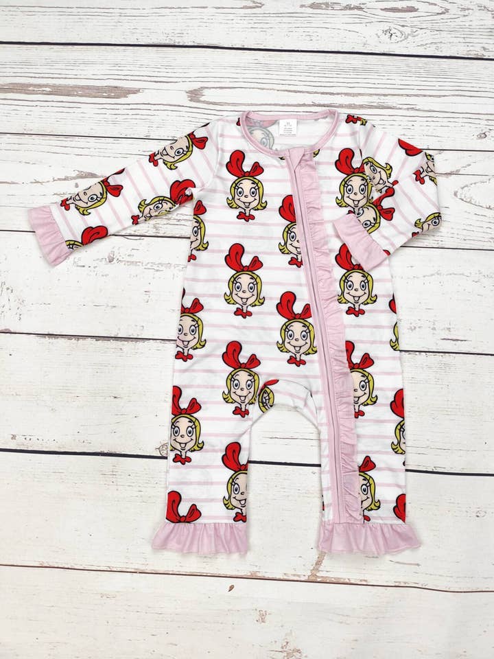 sassy kids palace - Wholesale Sleepsuit - Baby - Girls Character Christmas Zip Sleeper