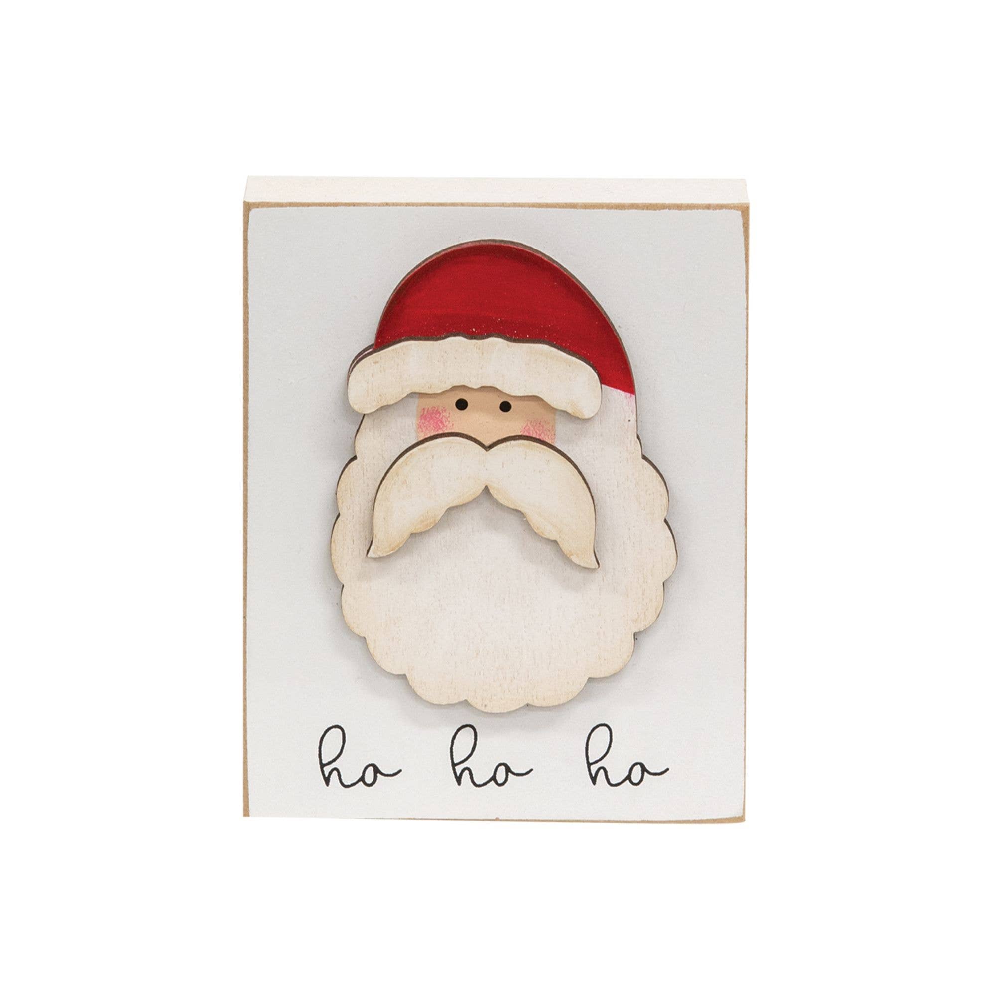 The Hearthside Collection - Wholesale Christmas Decoration - Ho Ho Ho Dimensional Santa Block