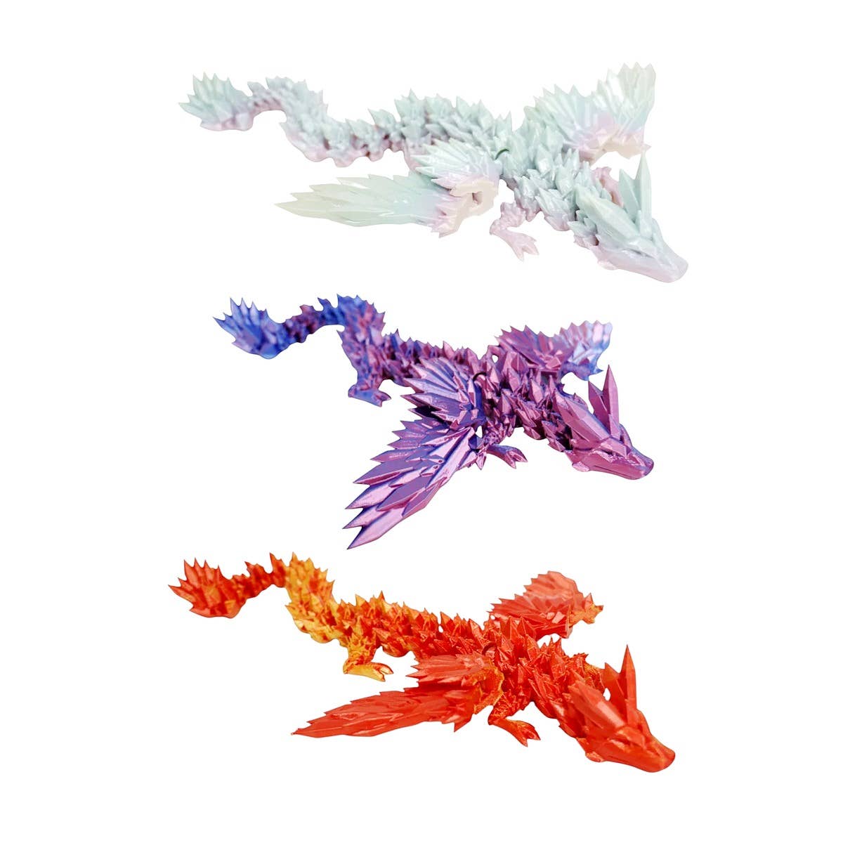 Diacly - Wholesale Figurine Toy - Kids - 12pk 3D Print Wing Tail Dragon Animal Figure Toy2