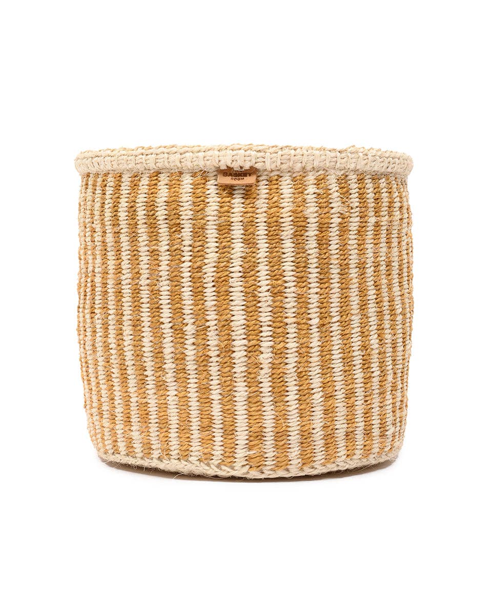 HOTUBA: Gold Pinstripe Woven Storage Basket | Planter | Toy Basket | Desk Tidy for wholesale on Faire4