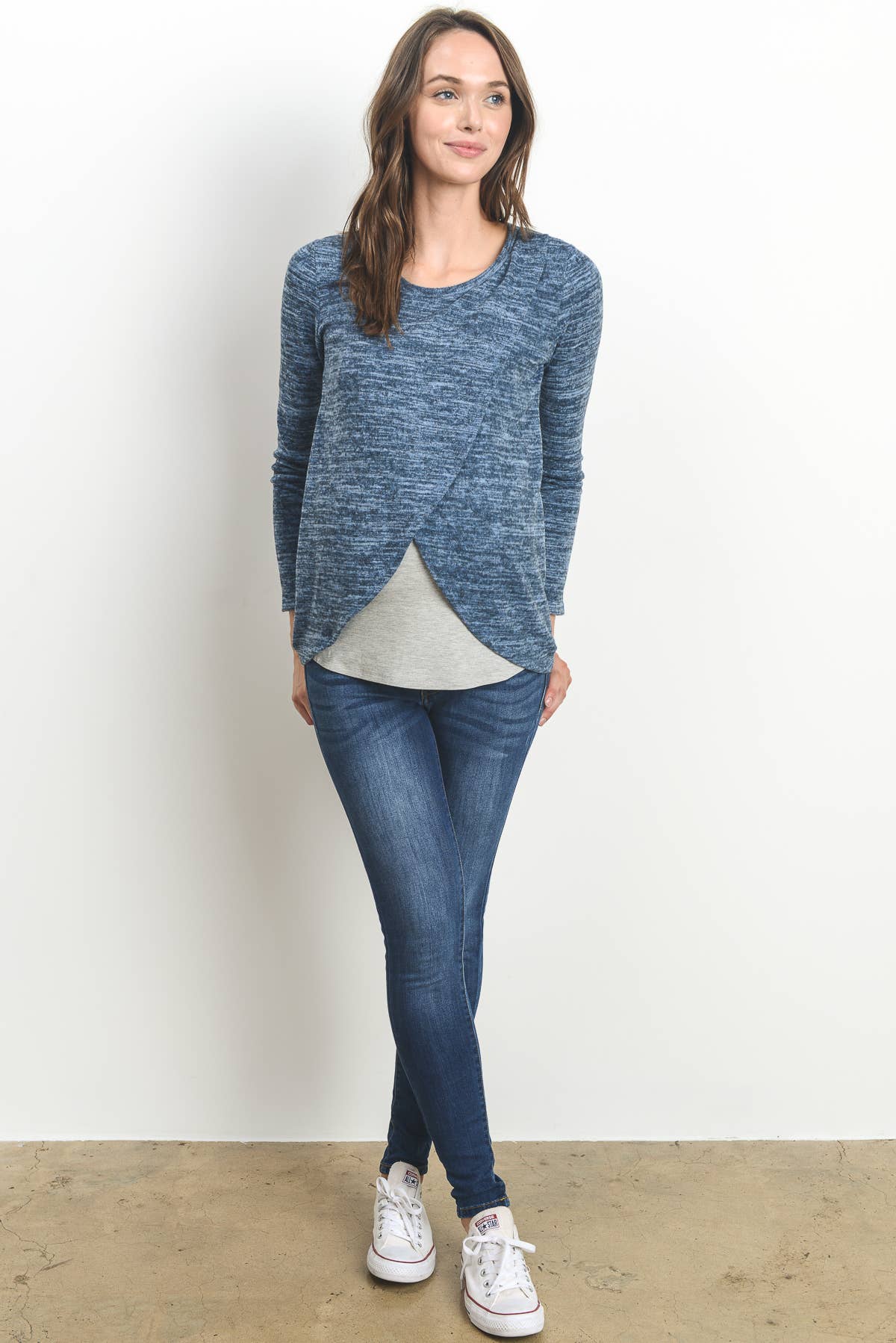 Hello Miz - Venta al por mayor Camiseta de lactancia - Top de maternidad y lactancia de manga larga bajo tulipán24