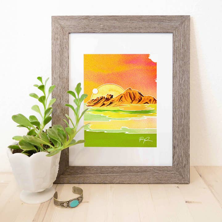 Impression d'art « Camelback Mirage » pour la vente par Paige Poppe Art