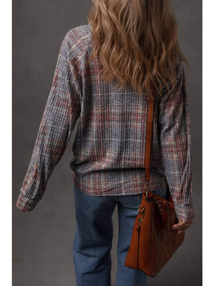 Multicolour Plaid Textured Button-Up Chest Pocket Shirt for wholesale on Faire2