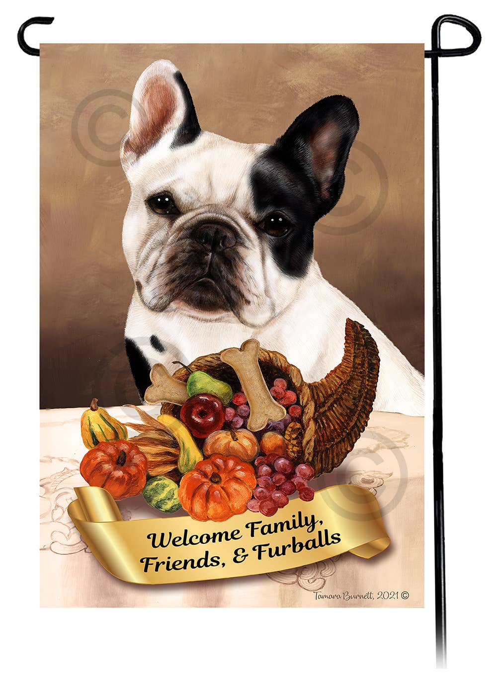 Pet Gifts USA, LLC – wholesale Flag – French Bulldog White & Black  Thanksgiving - Garden Fla...0