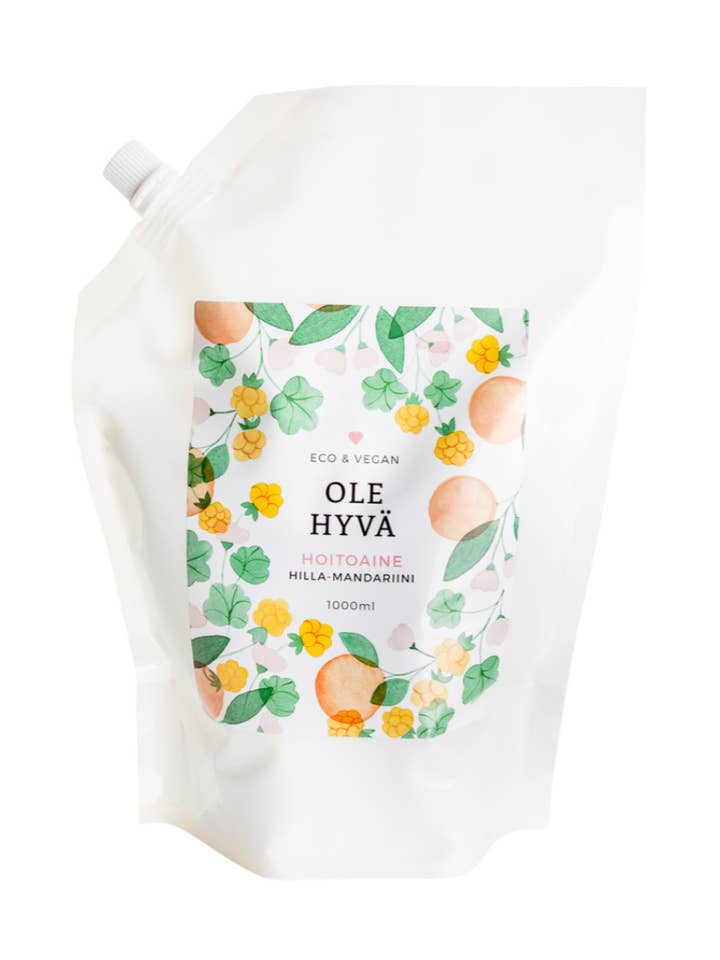 Cloudberry Tangerine Conditioner refill bag 1000ml for wholesale by Ole Hyvä Metsä