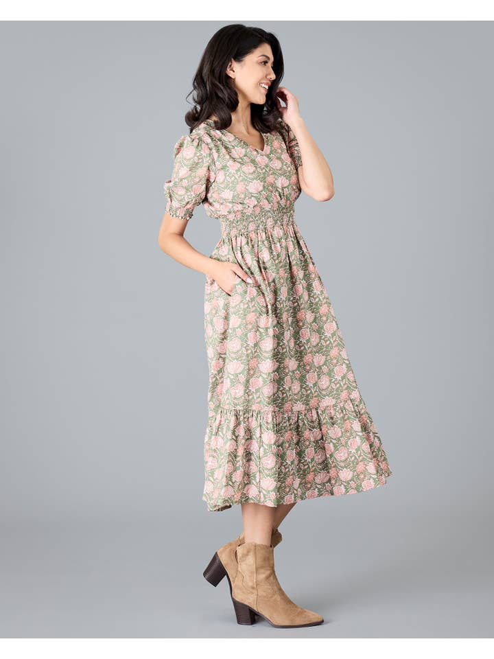 Green Pink Combo Violet Dress for wholesale on Faire