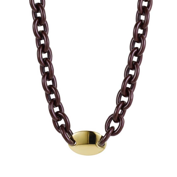 Alex Emalj Halsband Brun/Guld för wholesale av Bud To Rose