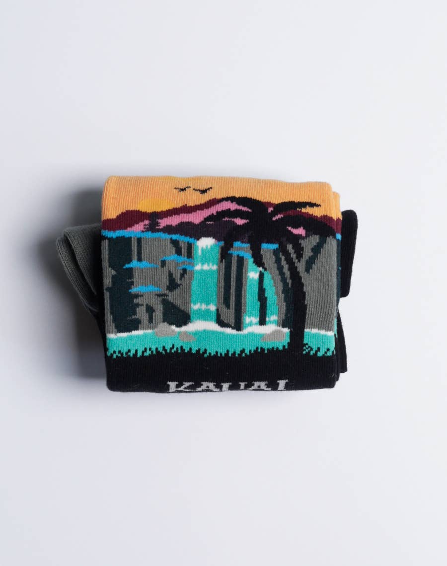 Just Fun Socks - Wholesale Socks - Men's - Men's Kauai Waterfall Crew Socks4