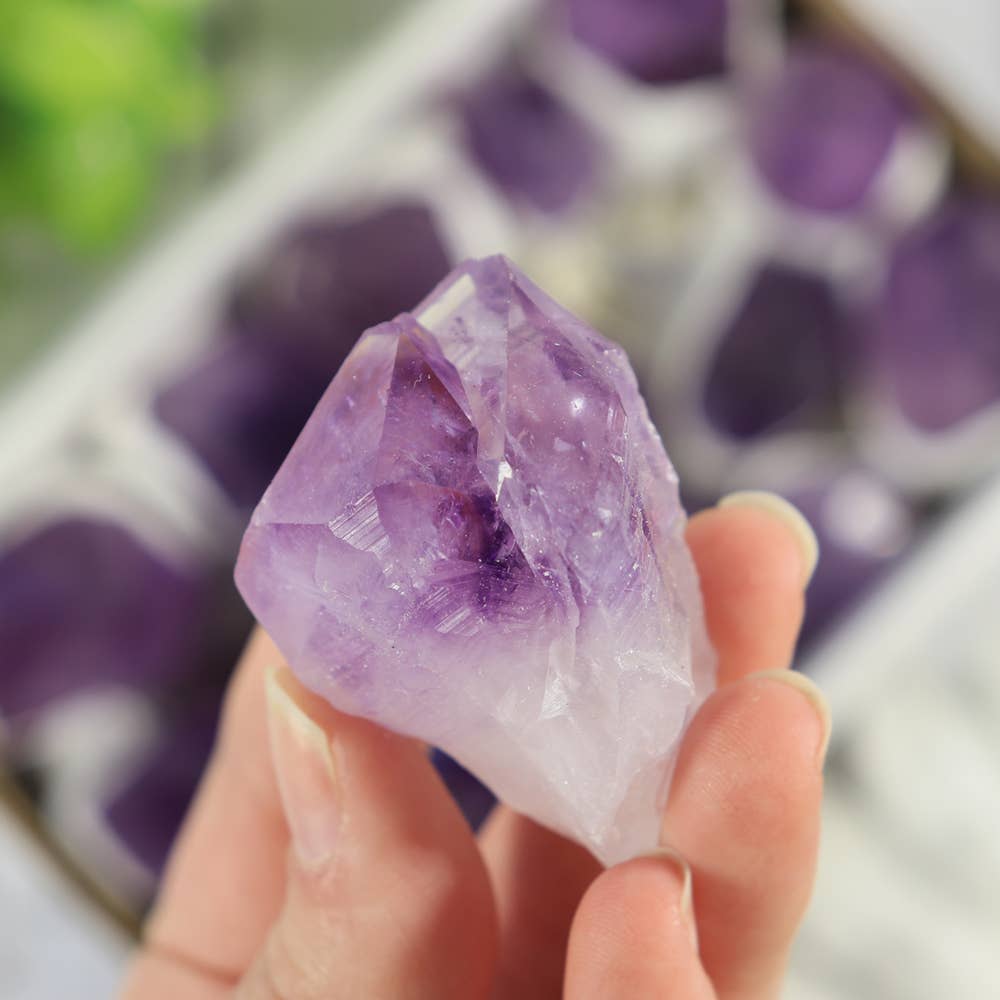 Natures Artifacts Inc – wholesale Retailer display – Beauty & wellness – Amethyst Flat Points (Large sized pieces)7