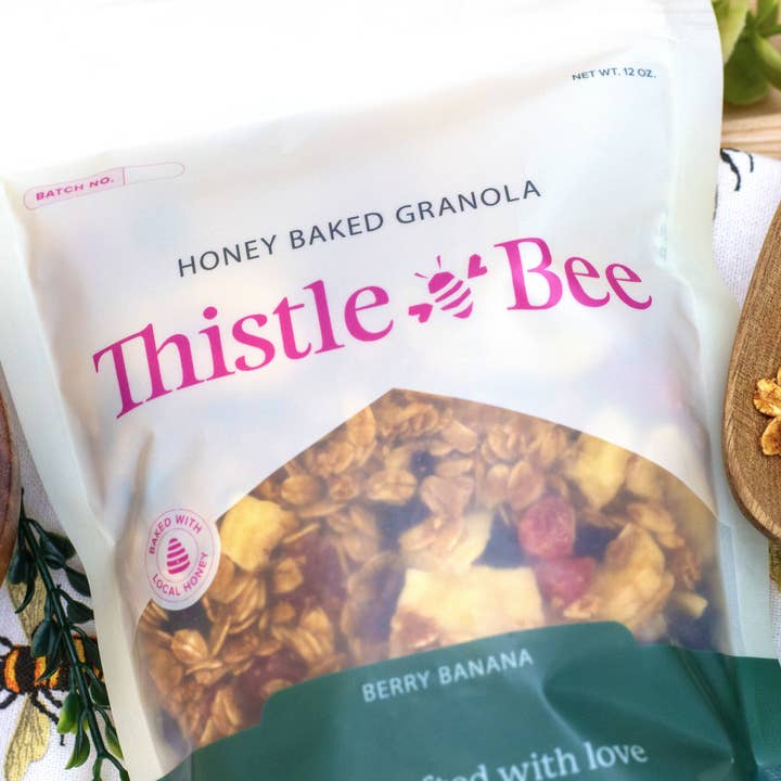 Berry Banana Granola for wholesale by Thistle & Bee Enterprises