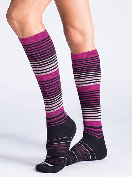 Calze a Compressione Quotidiane in Cotone (15-20mmHg) - A Righe - Confezione da 3 per la vendita all'ingrosso da parte di Ja-vie