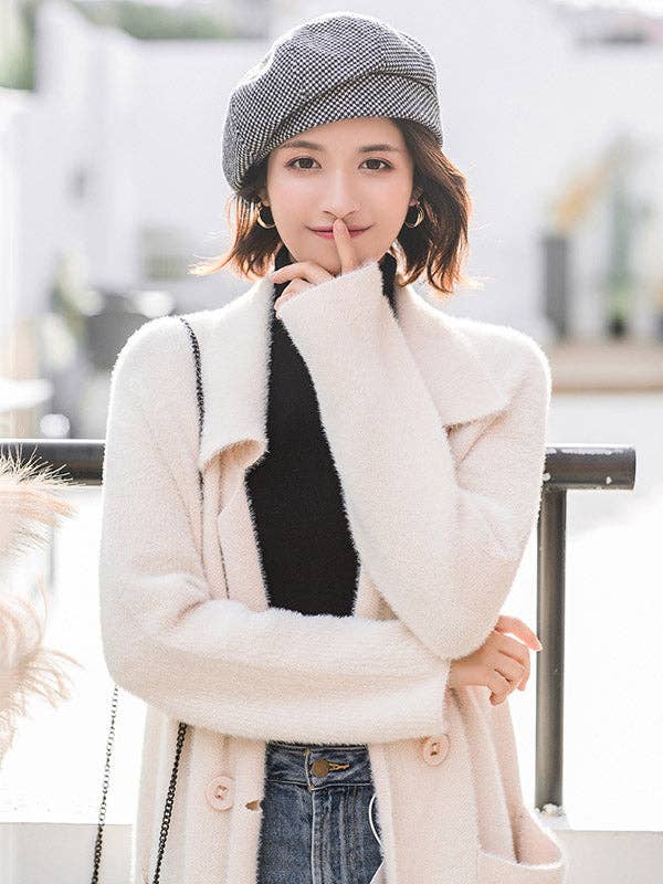 Plush Looks – Großhandel Baskenmütze – Damen – Persönlichkeit gestreift & kariert Baskenmütze1