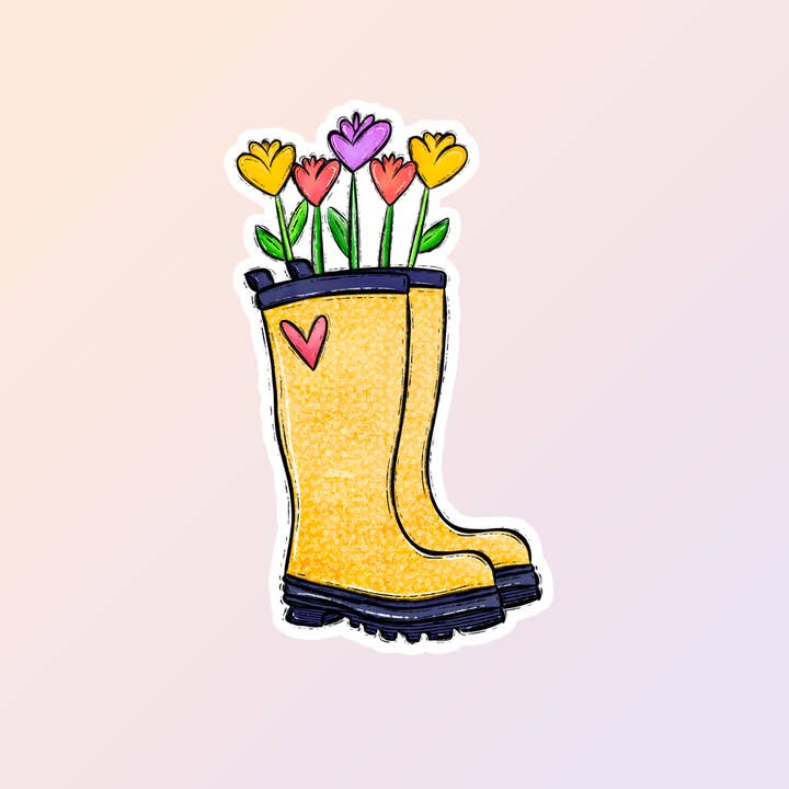 Autocollants pour bottes avec fleurs, autocollants en caoutchouc, autocollants mignons pour la vente par Sorry Not Sorry Co