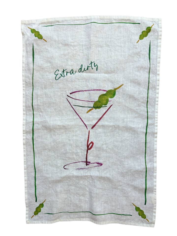 Extra Dirty - Martini Teatowel for wholesale by Dinette