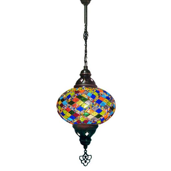 Hanging Mosaic Chandelier Lamp - Multi color glass mosaic for wholesale by Access by Mediterranean Concepts