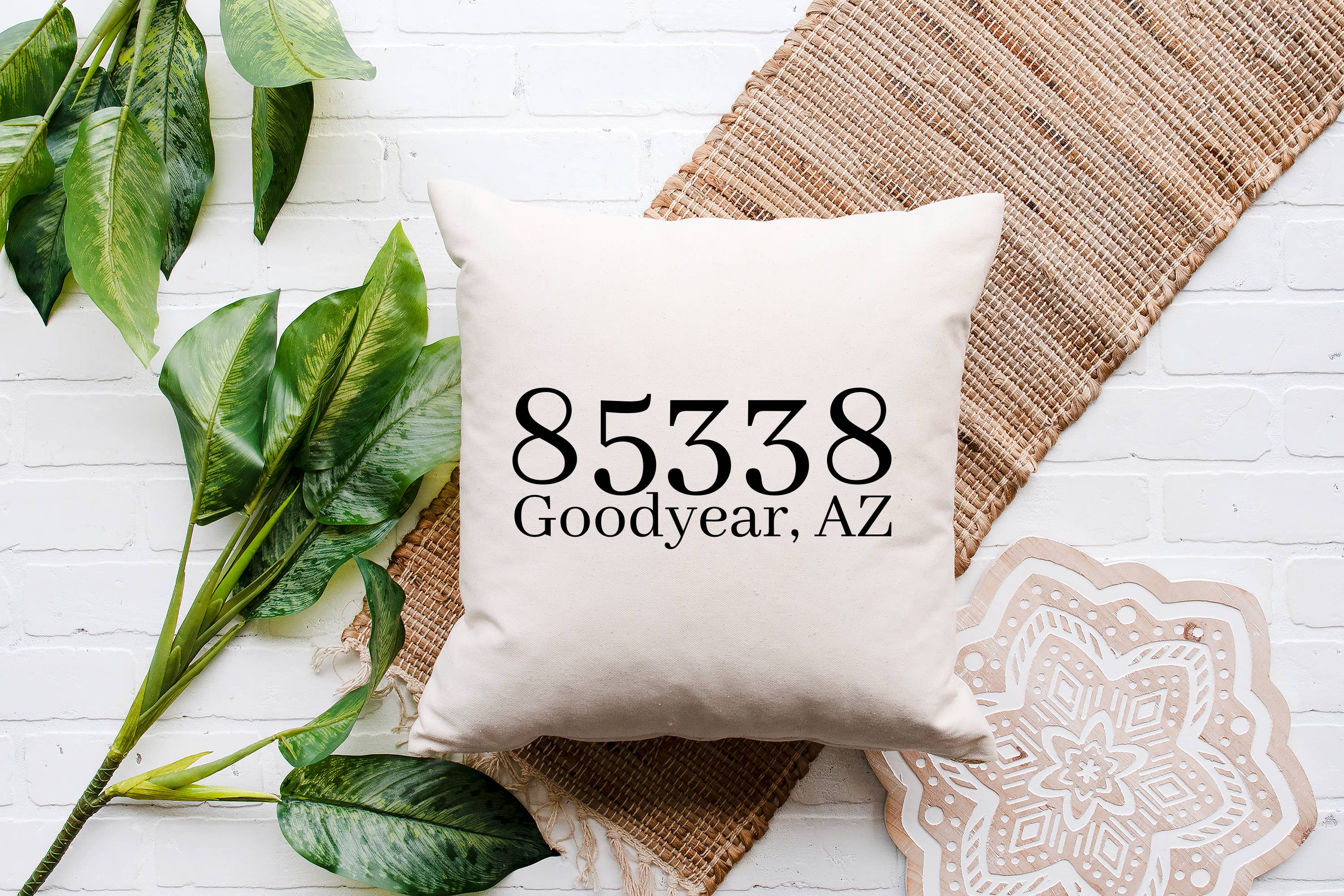 Love You a Latte Shop - Wholesale Throw Pillow Cover - Personalized Custom Zip Code & City/State Pillow Cover Only