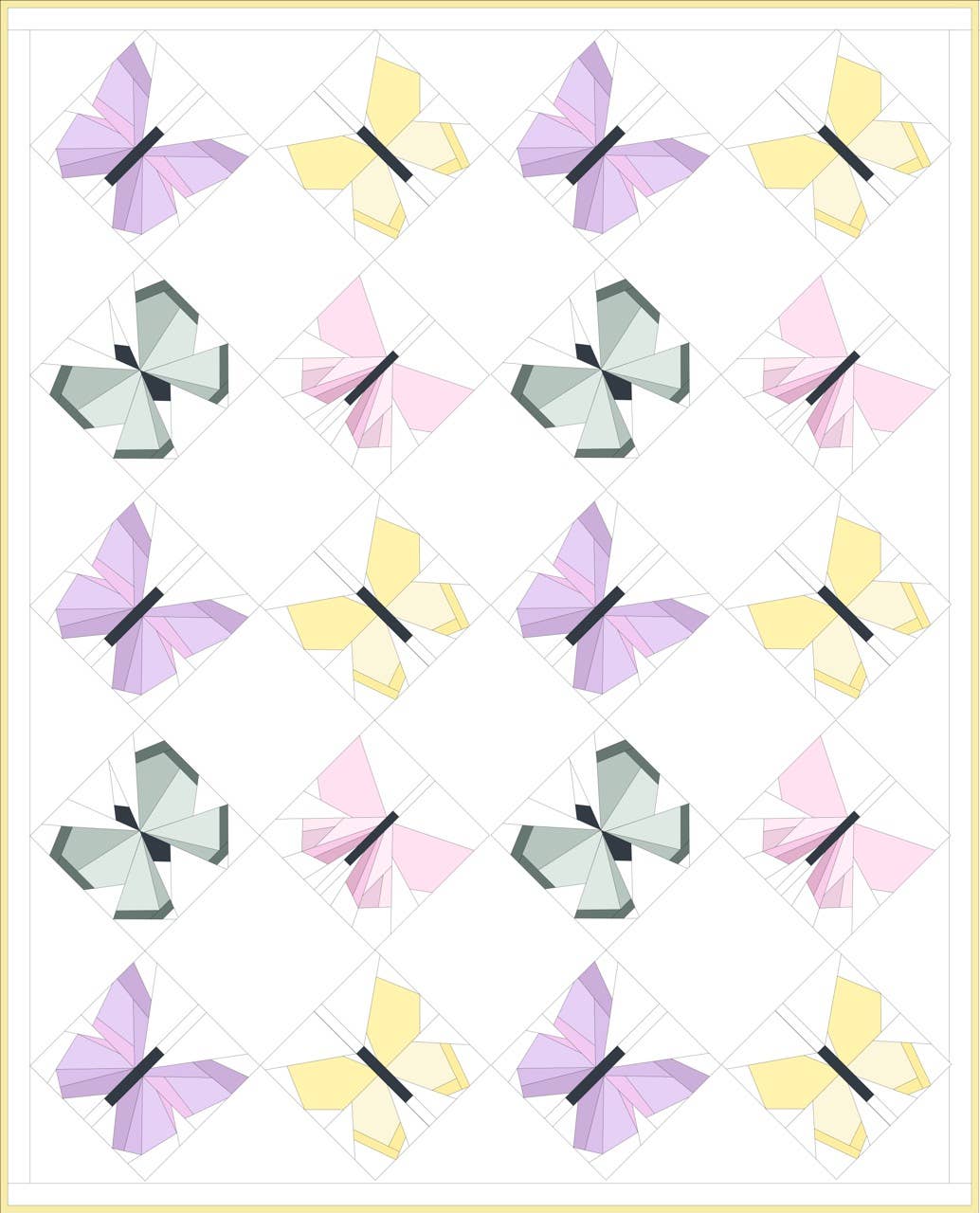 Aurora + Holly - Wholesale Knutselnaai-set - Vlinder Quiltpatroon5