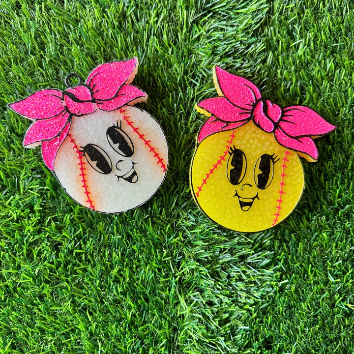 Smiley Car Freshie pour baseball et softball pour la vente par Spark Sunshine Designs