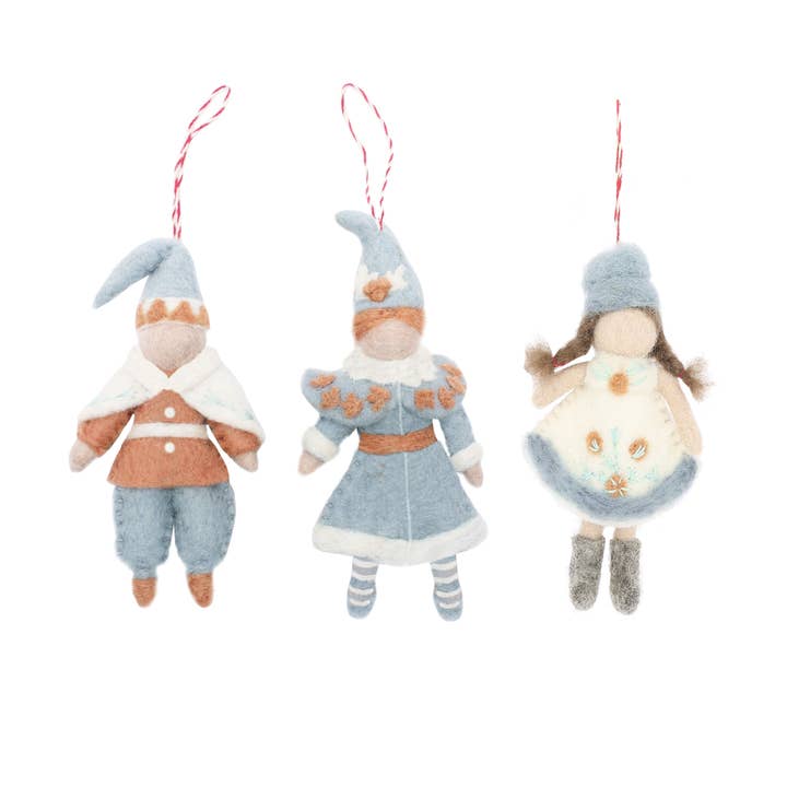 Folk People Hanging Decoration - 3 Designs for wholesale by Fiona Walker England