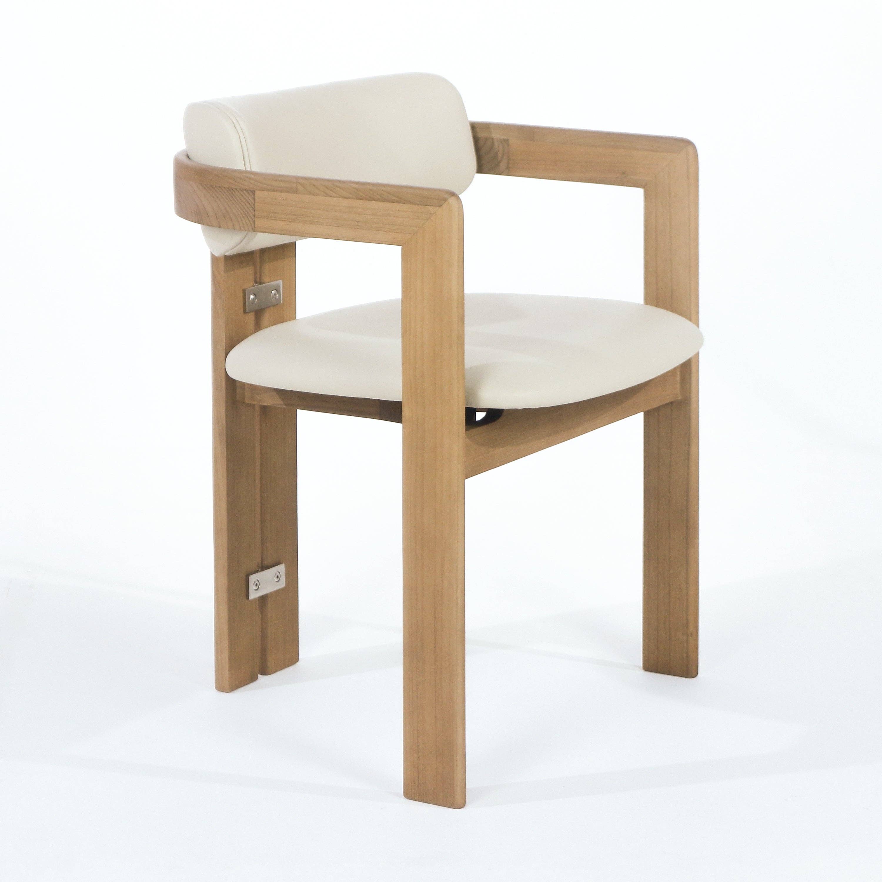 INTERIOR TONIC - Wholesale Chair - Pamplona Teak & Beige Leather Dining Chair9