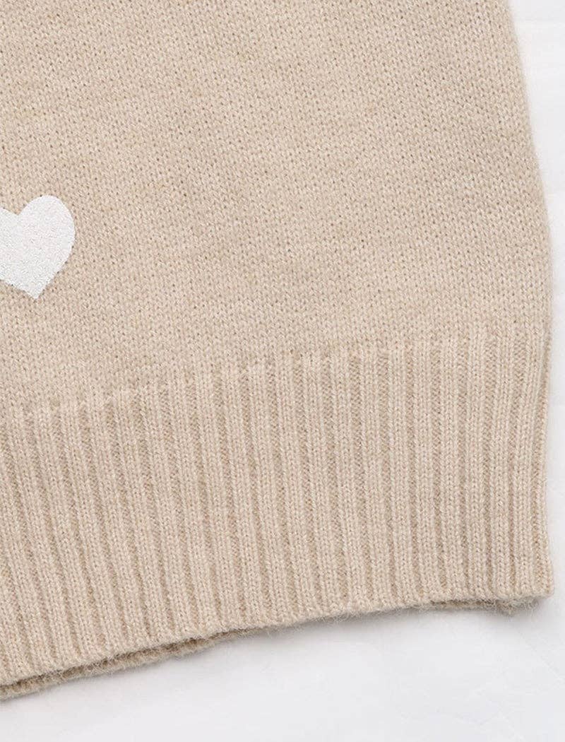 KHAKI V-ringad stickad tröja med spetskant för wholesale på Faire8