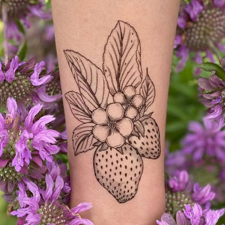NatureTats - Wholesale Tijdelijke tattoo - Tijdelijke tatoeage met aardbei0