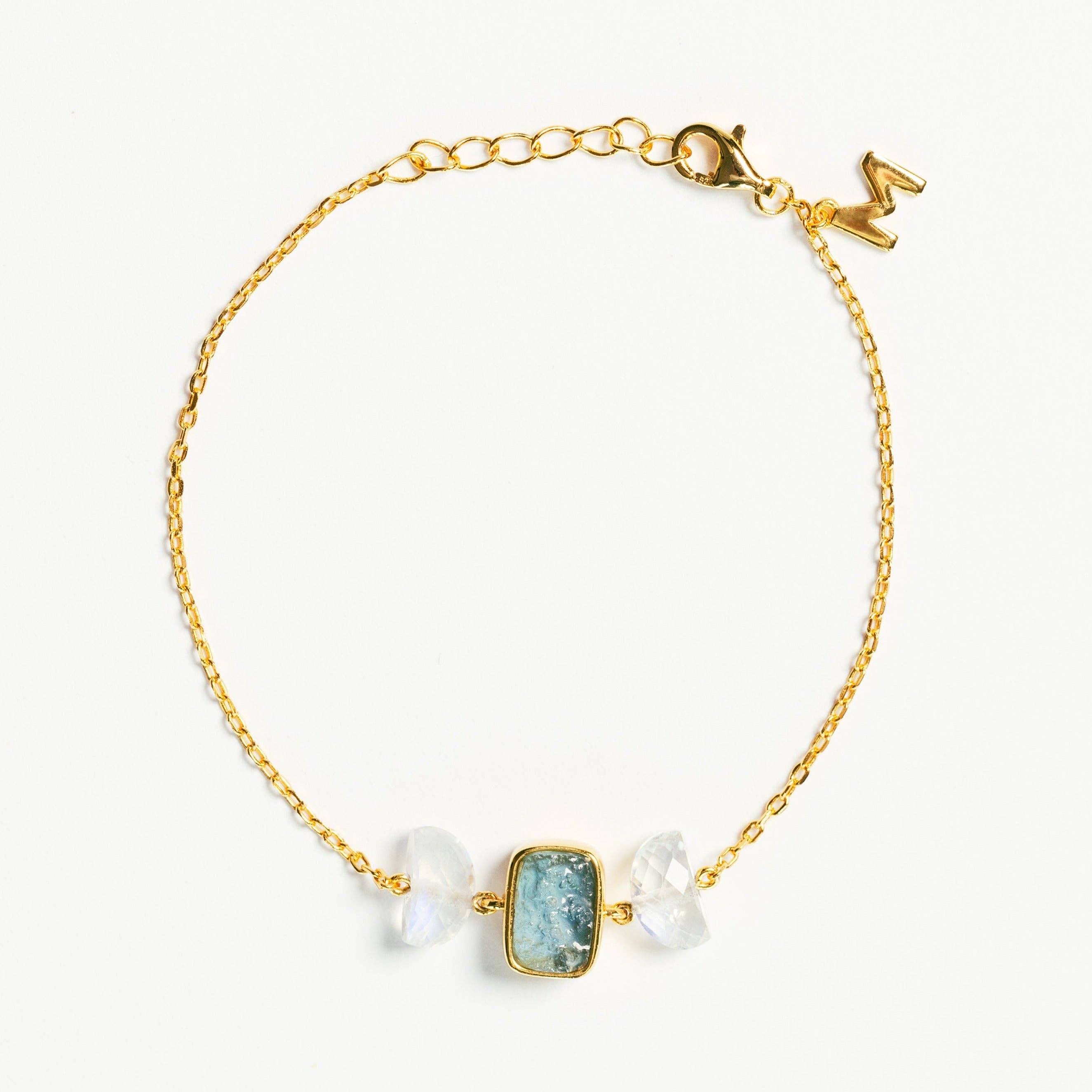 MAMASTE - Wholesale Charm/Dangle Bracelet - Resilience & Balance MAMASTE (Aquamarine)1