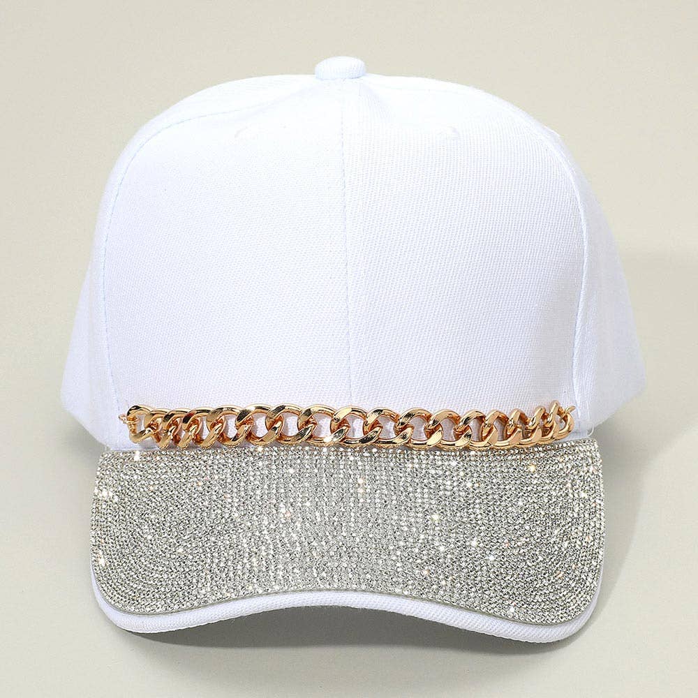Sensibling Corp. - Wholesale Baseball Cap - Women's - Chain Detail Bling Studded Brim Baseball Cap7