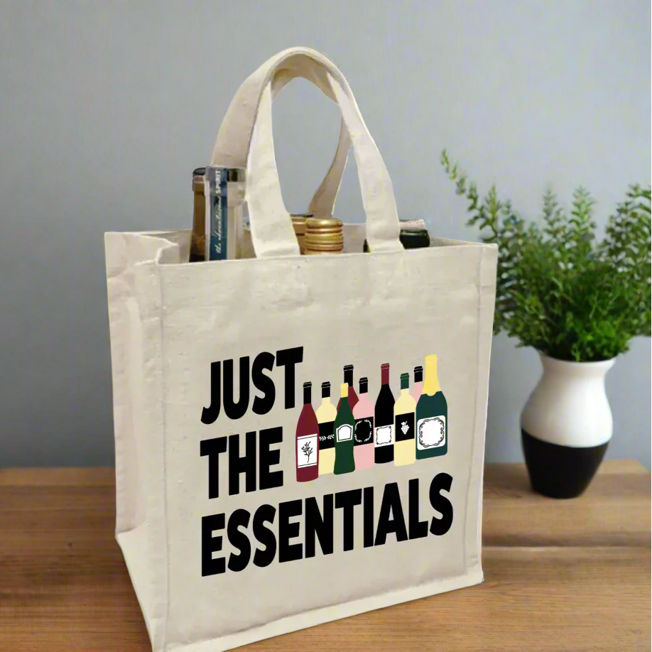 Questionable Designs - Wholesale Wine Tote - Just the Essentials Wine Tote Bag1